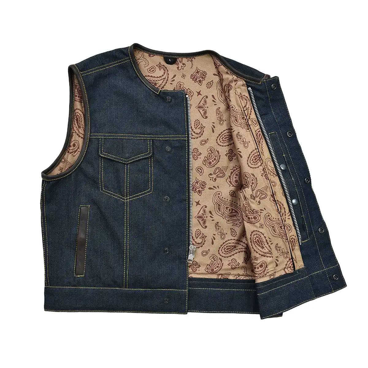 Legacy - Men's Raw Indigo Denim Motorcycle Vest