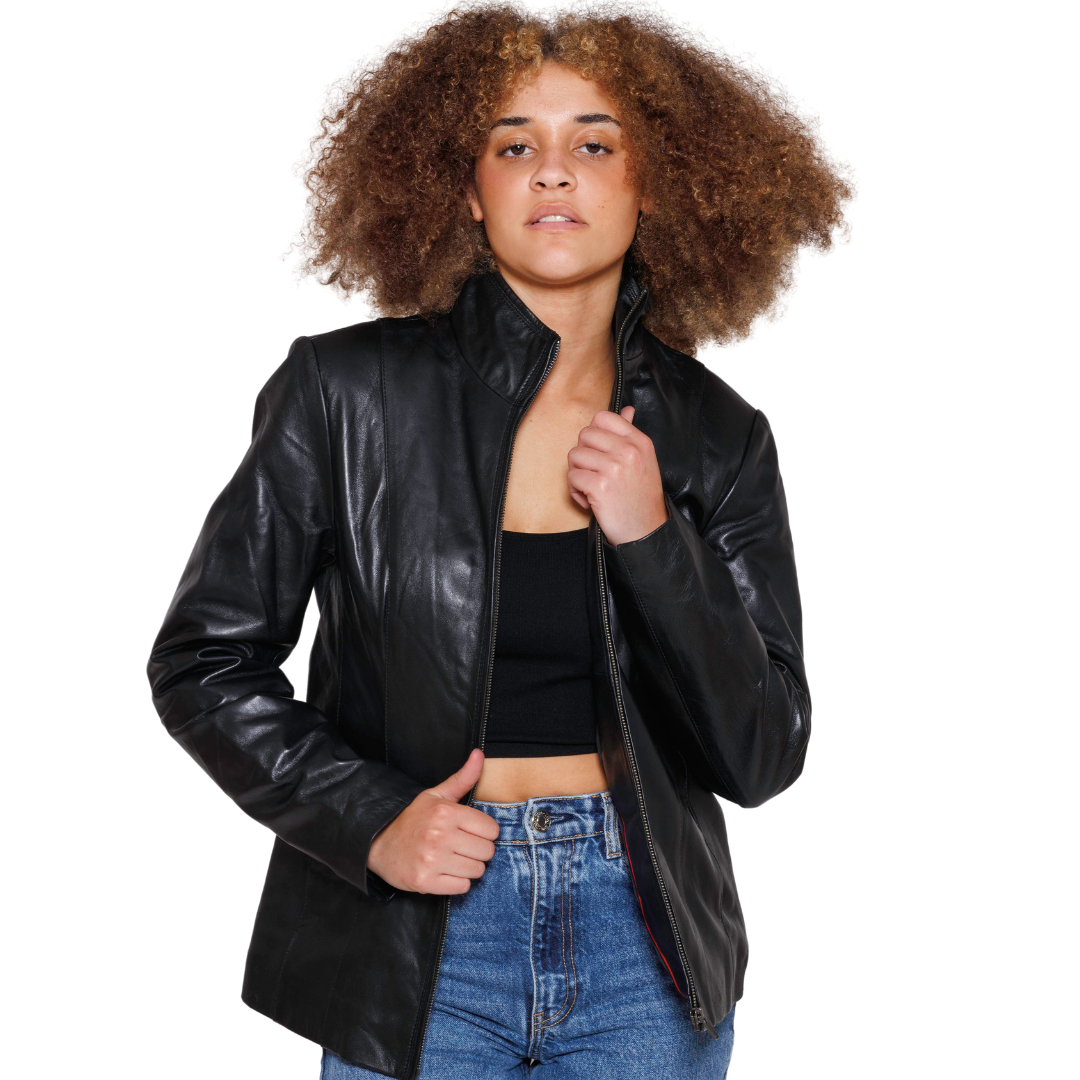 Francine Womens Fashion Leather Jacket  FMCo   