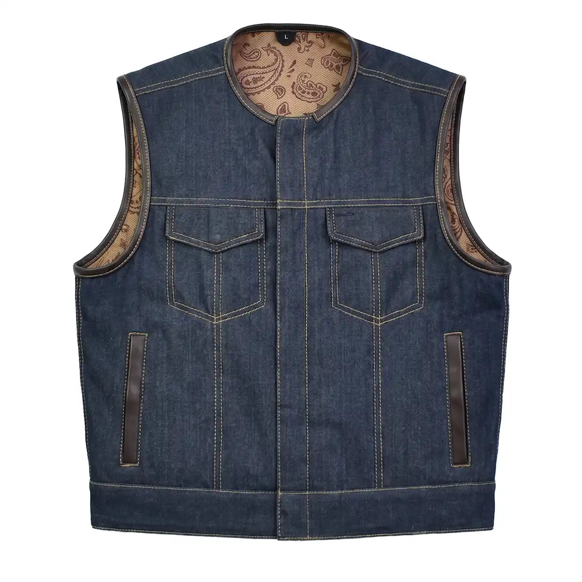 Legacy - Men's Raw Indigo Denim Motorcycle Vest