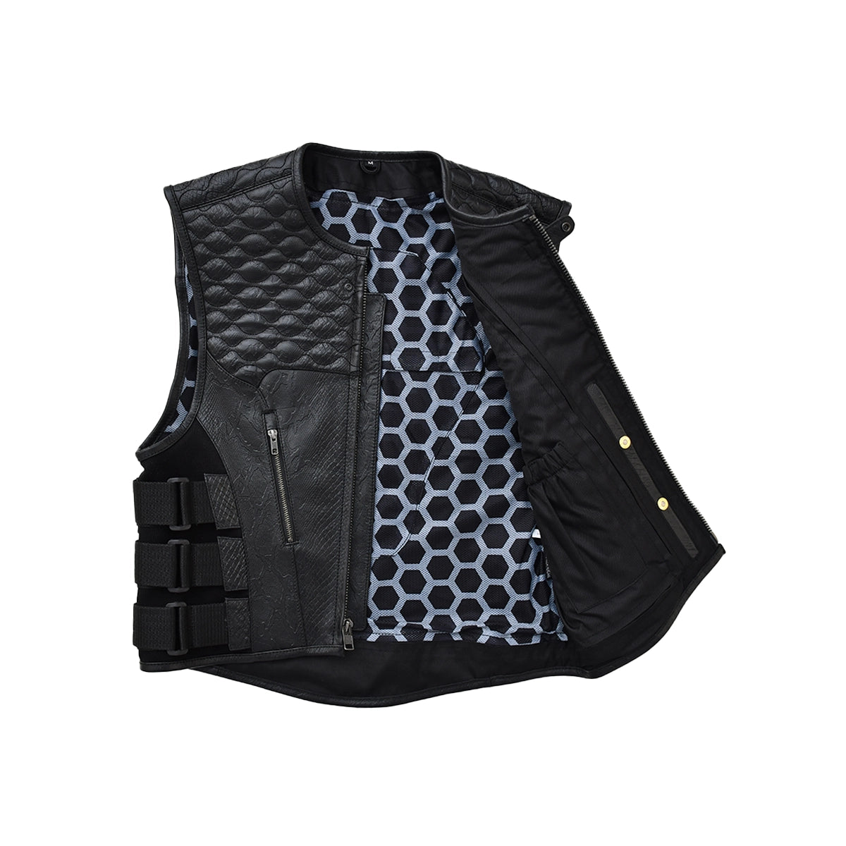 Dragster - Men's Black Leather Motorcycle Vest