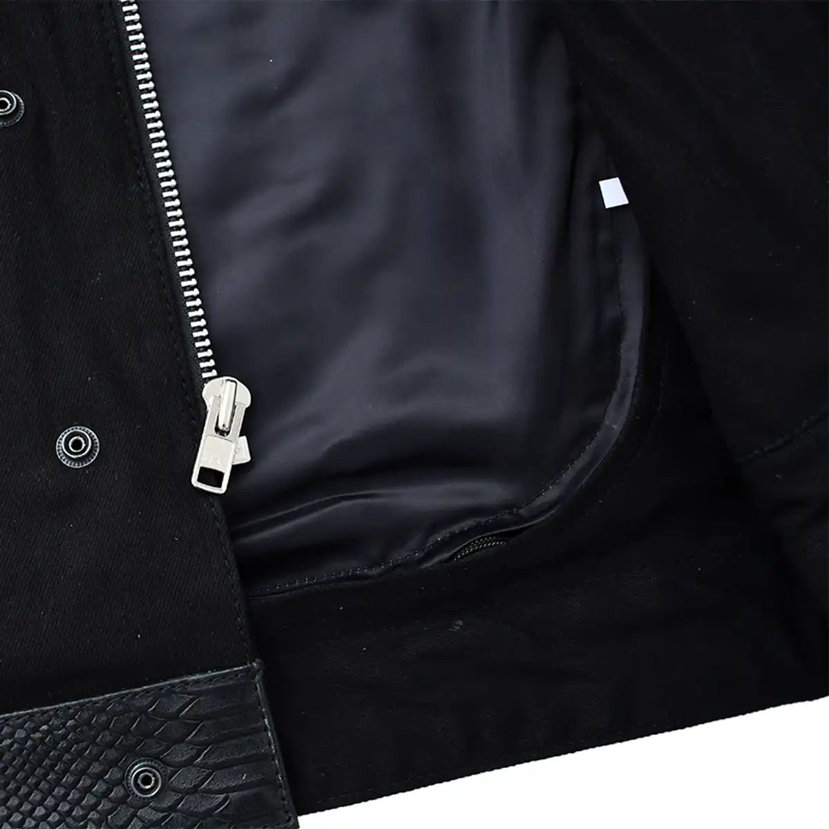 Blackfang Men's Leather/Twill Motorcycle Vest Men's Leather Vest Vests