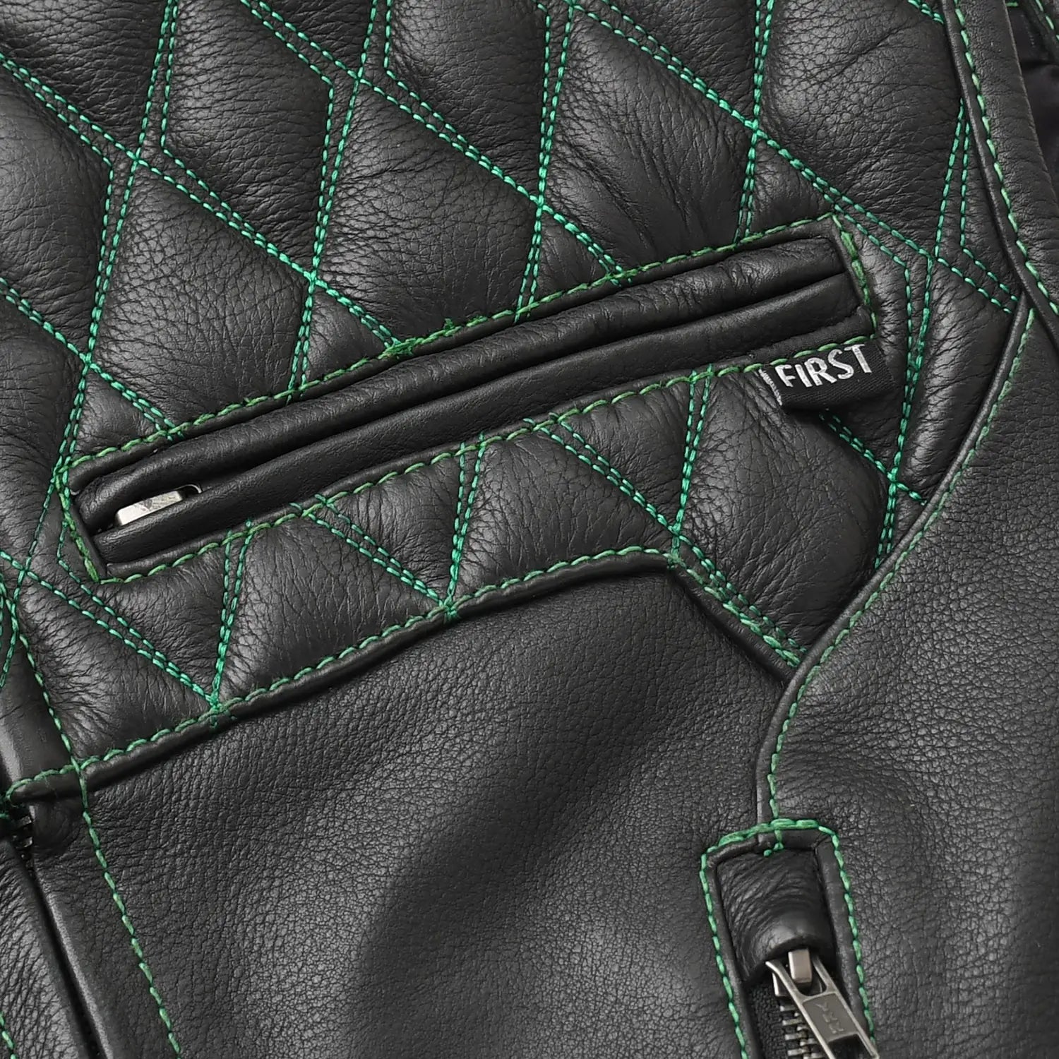 Tactical Emerald Men’s Motorcycle Leather Vest Men's Leather Vest Vests