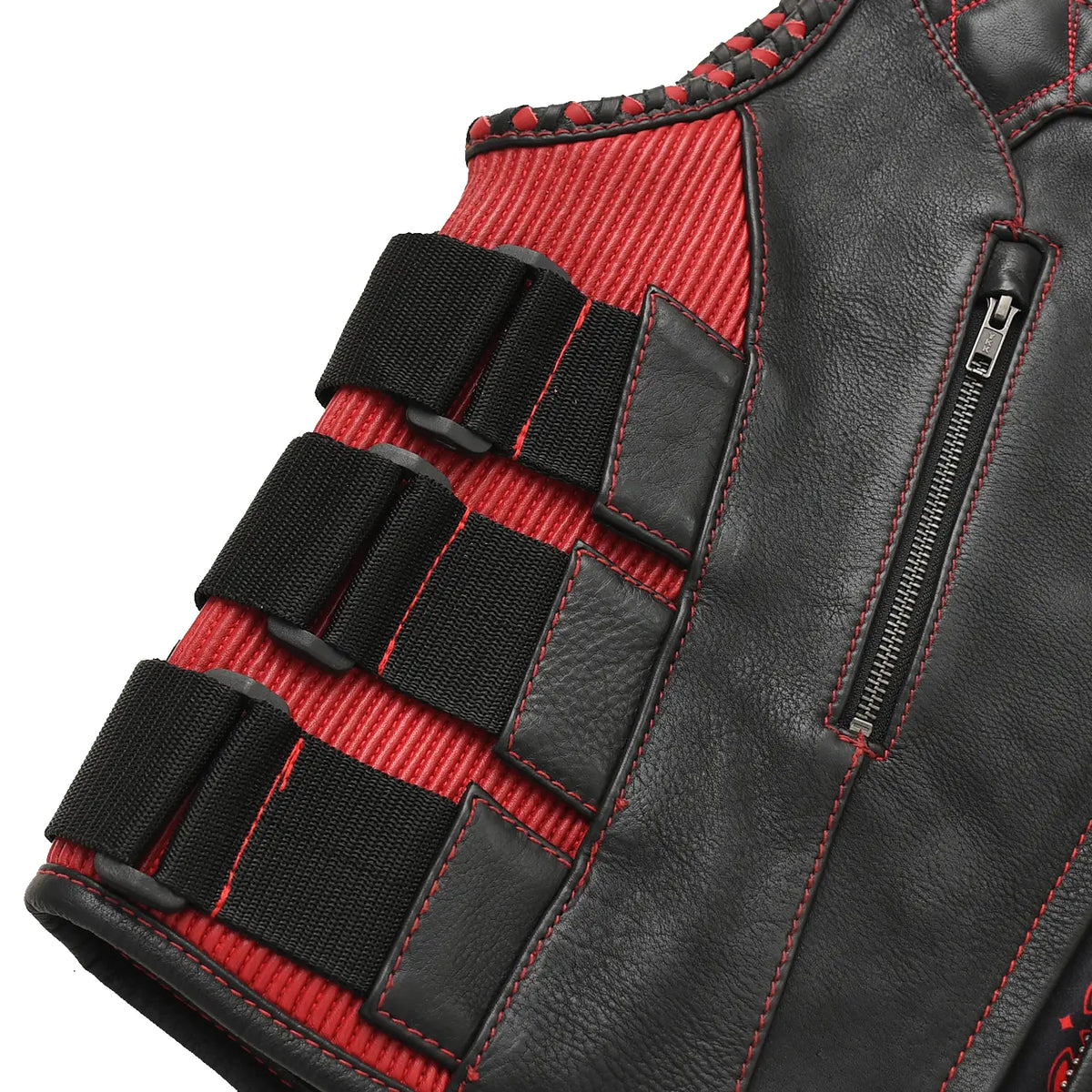 Tactical Emerald Men’s Motorcycle Leather Vest Men's Leather Vest Vests