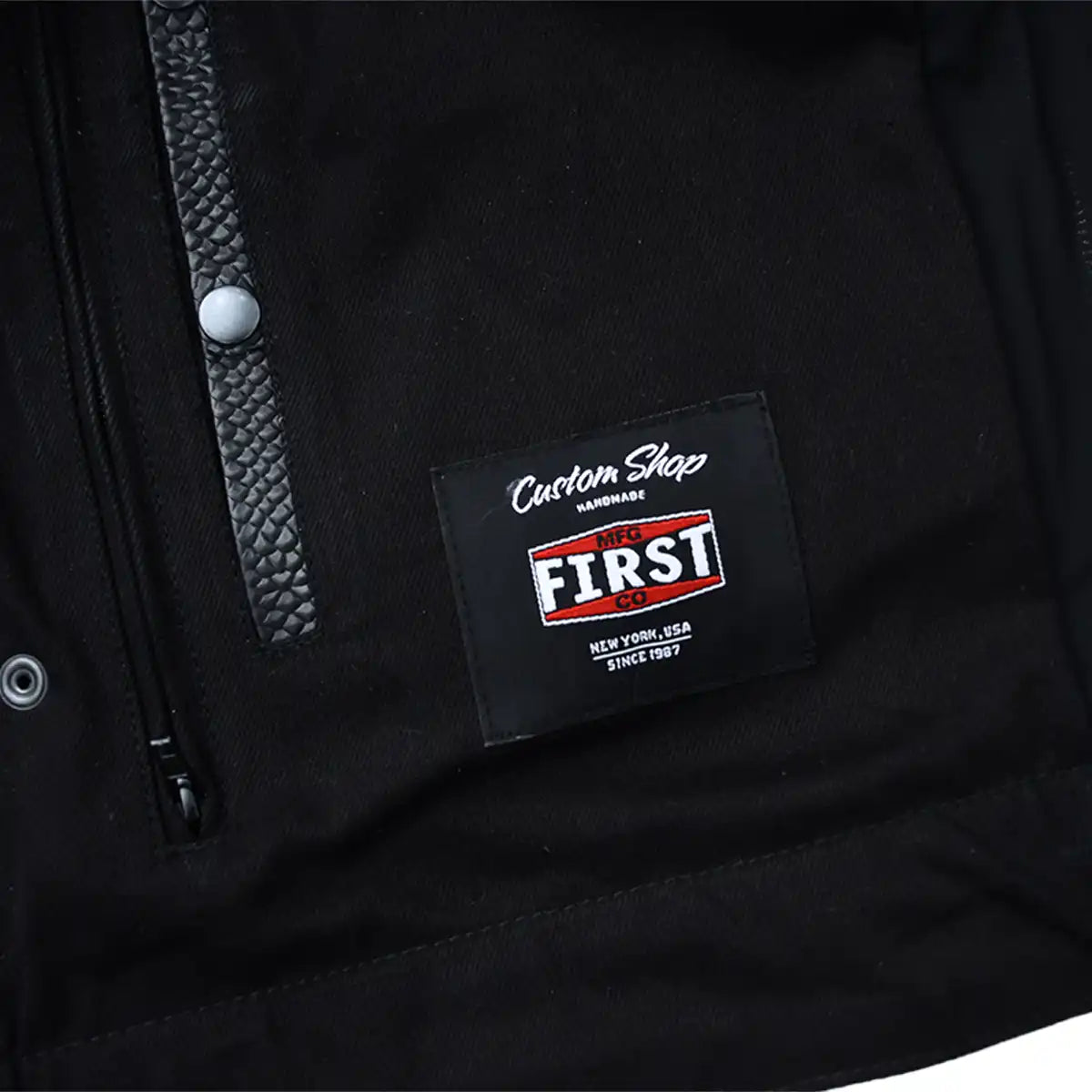 Blackfang Men's Leather/Twill Motorcycle Vest Men's Leather Vest Vests