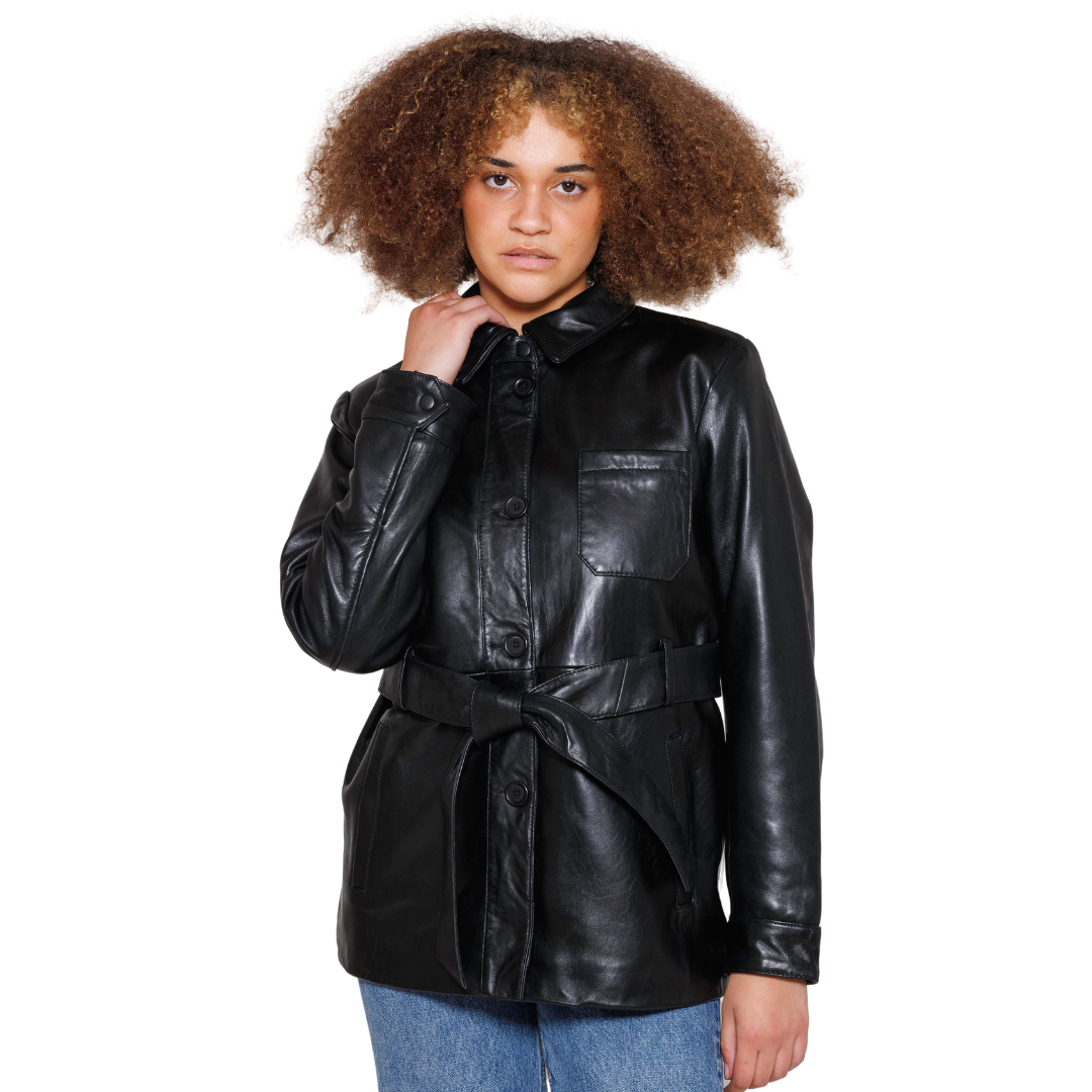 Janely Womens Fashion Leather Jacket Women's New Zealand Lambskin Leather FMCo   