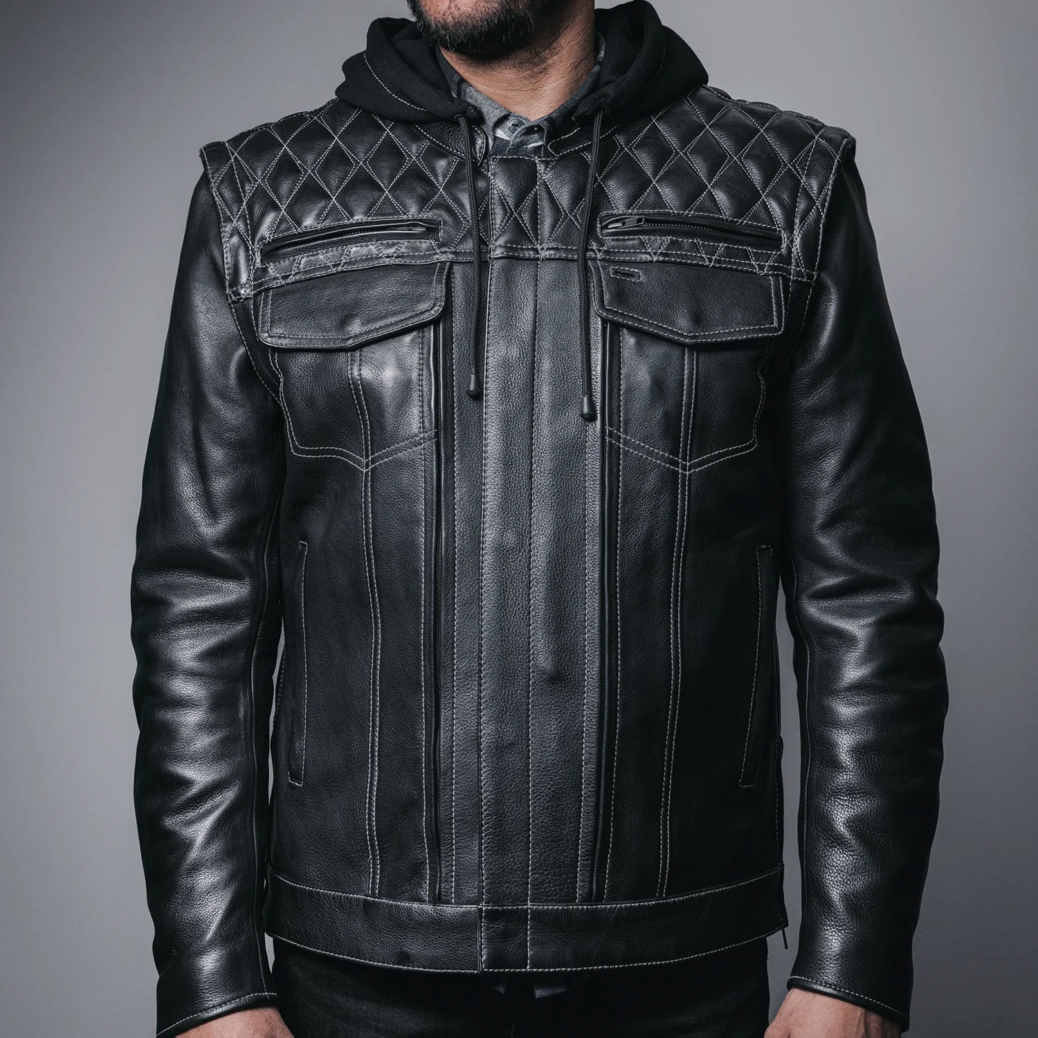 Men's Covered Snaps Custom Jacket Custom Builder First Manufacturing Company
