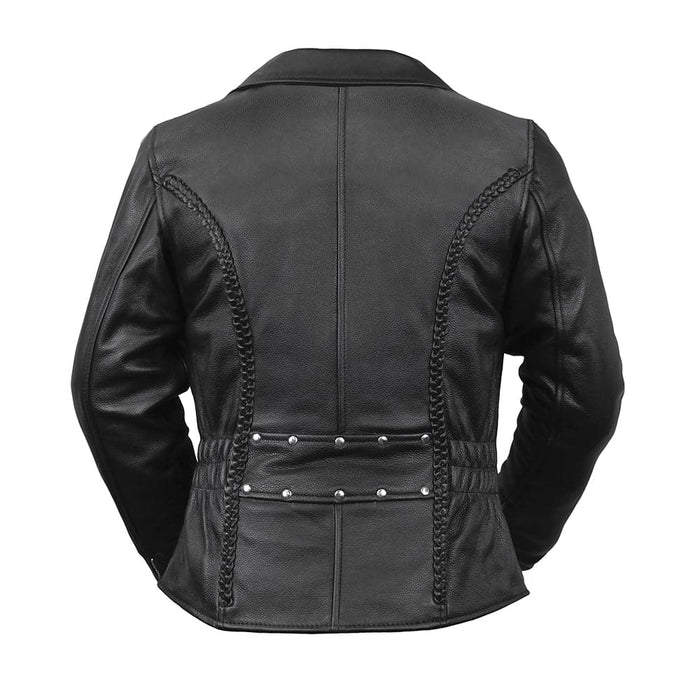 Allure Women's Motorcycle Leather Jacket Garage Sale First Manufacturing Company   