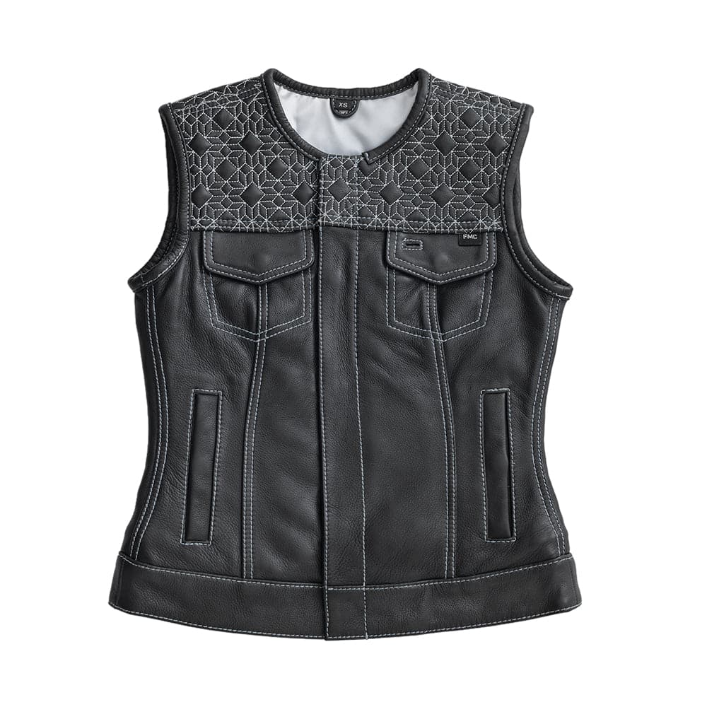 Angelite Women's Motorcycle Leather Vest - Limited Edition Factory Customs First Manufacturing Company XS  