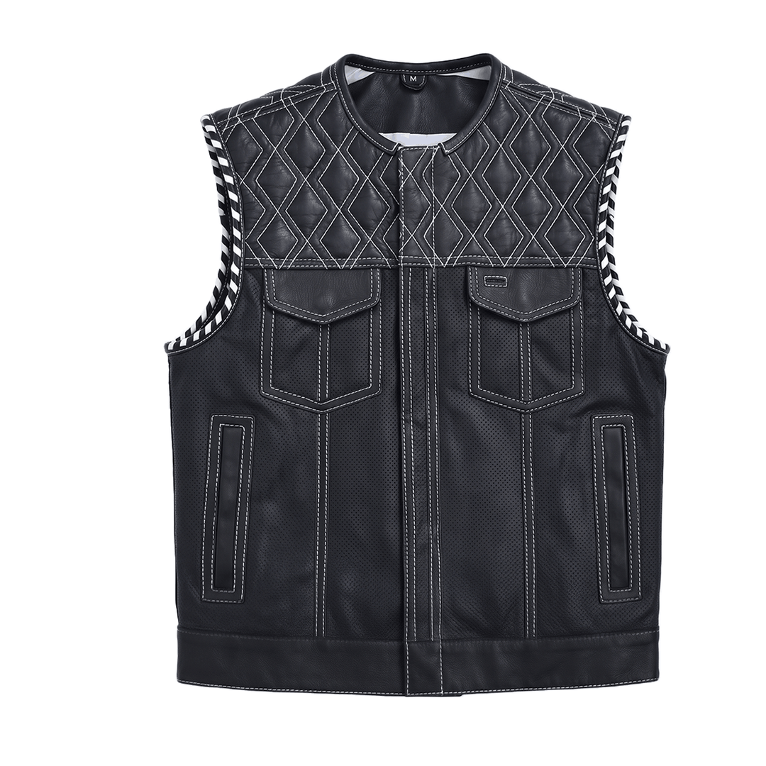 Darkhorse - Men's Perforated Motorcycle Leather Vest