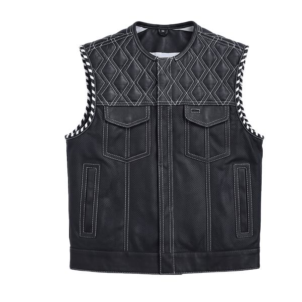 Darkhorse - Men's Perforated Motorcycle Leather Vest Men's Leather Vest Vests
