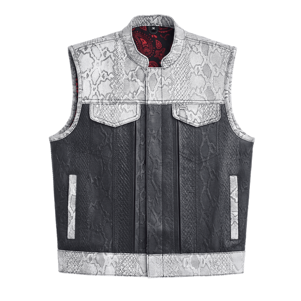 Marshal - Men's Club Style Leather Motorcycle Vest Men's Leather Vest Vests