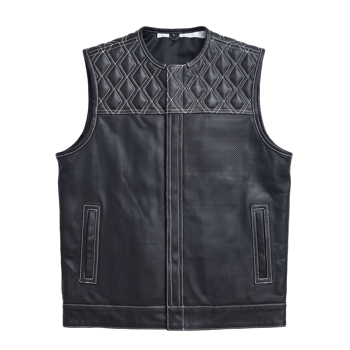 Roadrage - Men's Perforated Leather Motorcycle Vest