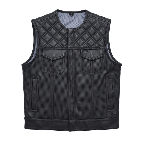 Phantom - Men's Perforated Leather Motorcycle Vest Men's Leather Vest Vests
