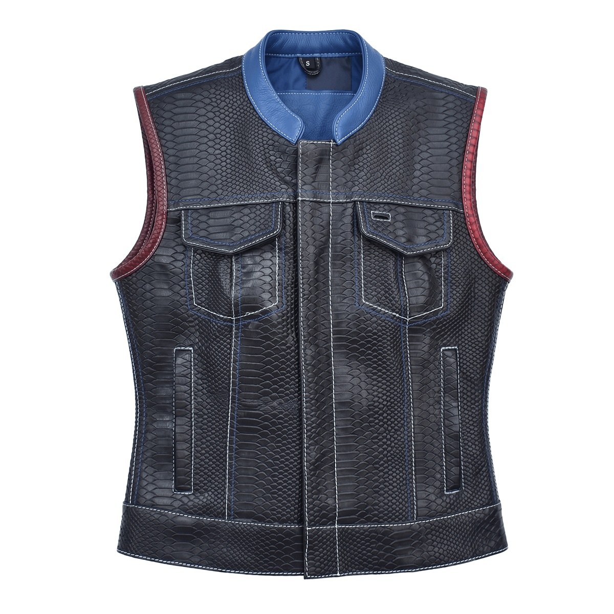 Rustline - Black Dragon Women’s Leather Motorcycle Vest Women's Leather Vest Vests