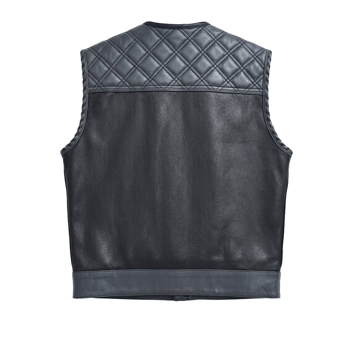 Road Hawk - Men’s Quilted Leather Motorcycle Vest
