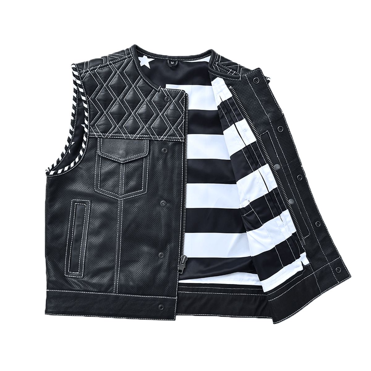 Darkhorse - Men's Perforated Motorcycle Leather Vest