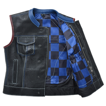 Rustline - Black Dragon Women's Leather Motorcycle Vest