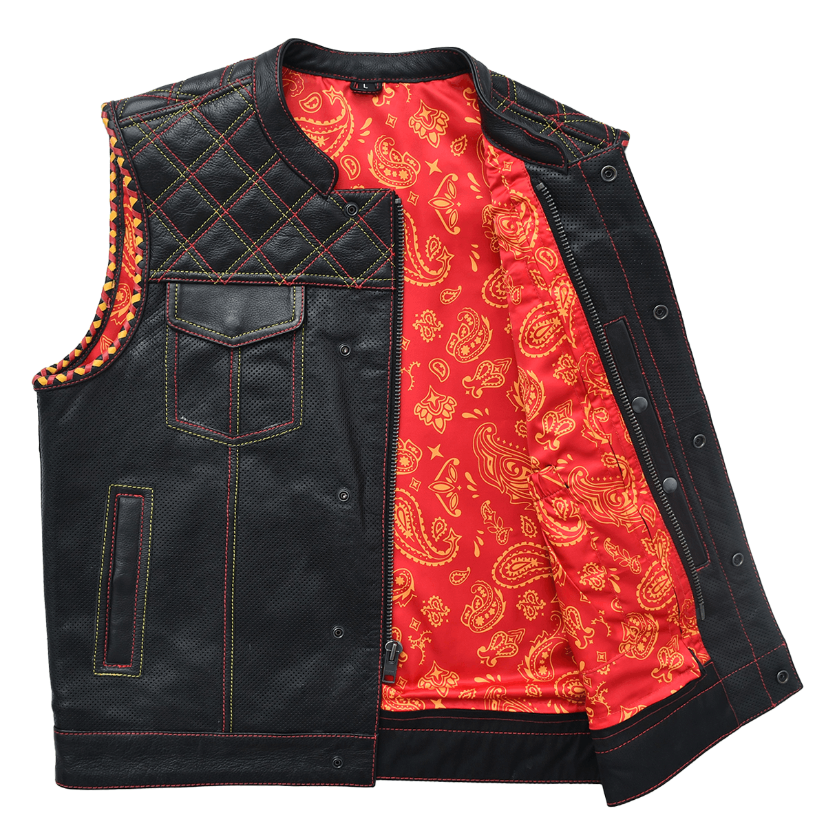Renegade - Men's Perforated Leather Motorcycle Vest