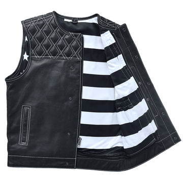 Roadrage - Men's Perforated Leather Motorcycle Vest Roadrage - Men's Perforated Leather Motorcycle Vest
