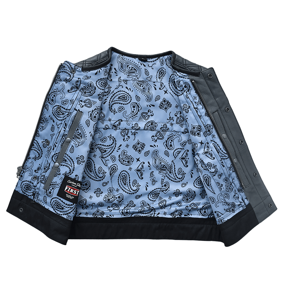 Road Hawk - Men’s Quilted Leather Motorcycle Vest