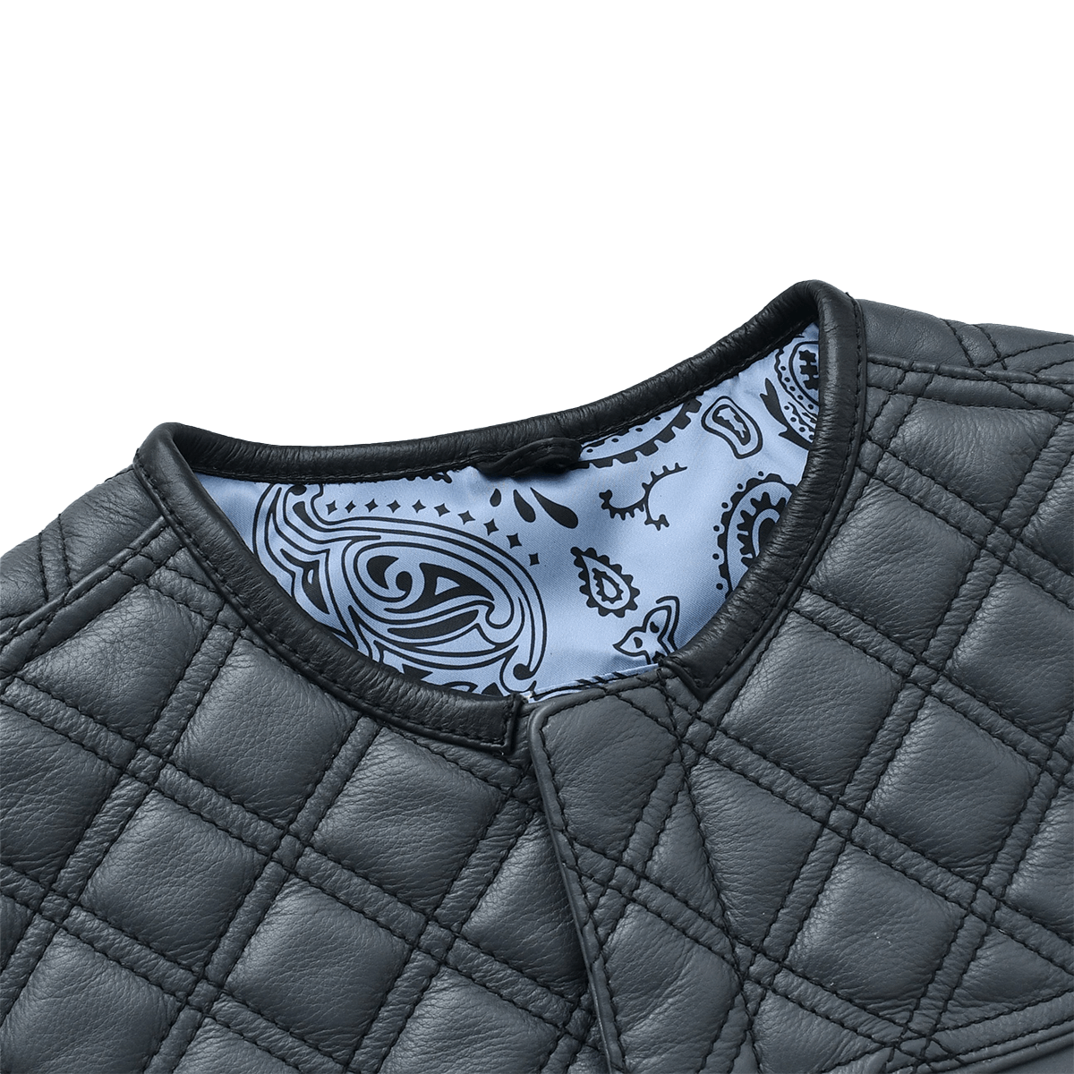 Road Hawk - Men’s Quilted Leather Motorcycle Vest