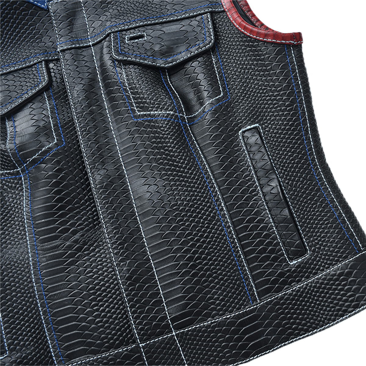 Rustline - Black Dragon Women’s Leather Motorcycle Vest Women's Leather Vest Vests