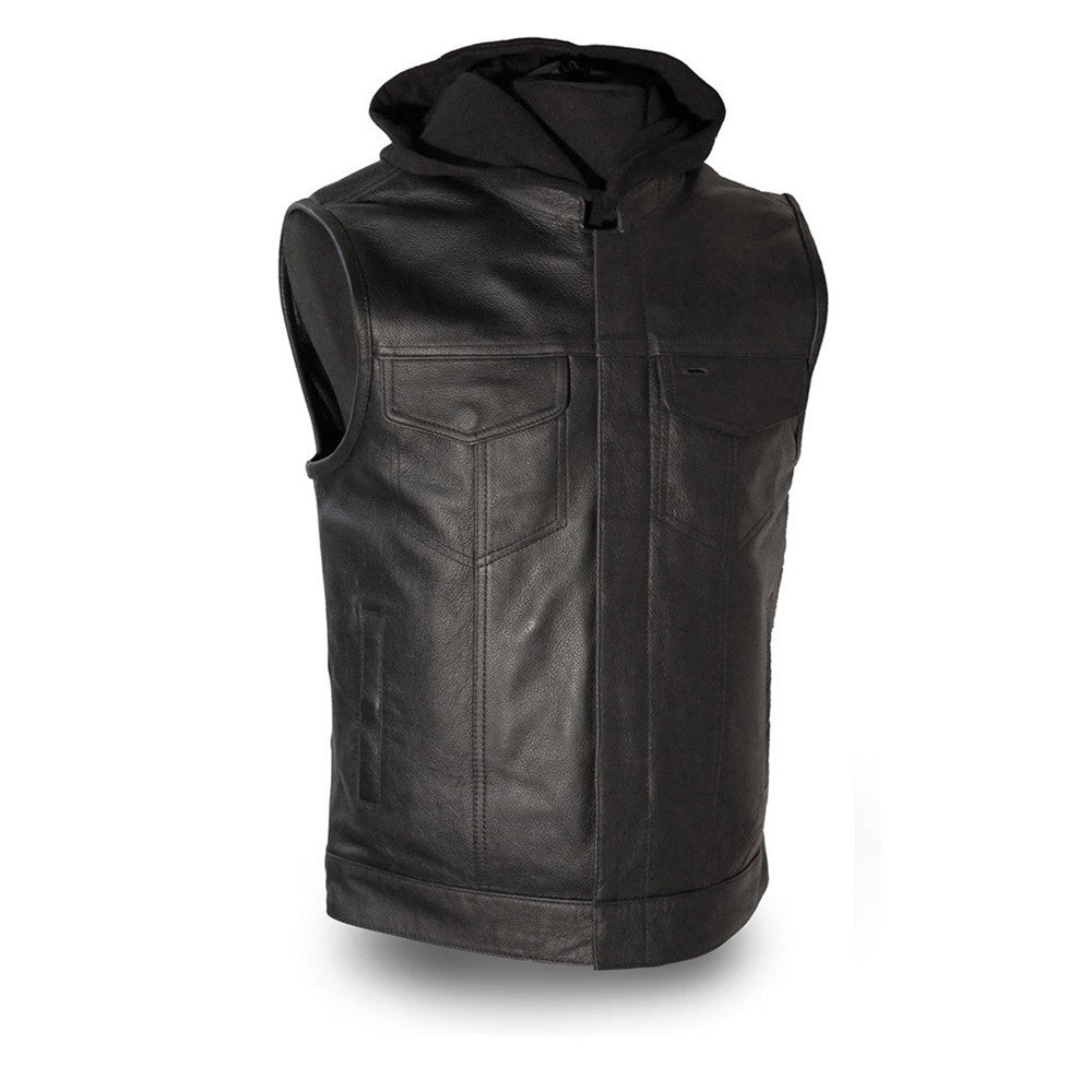Assassin Men's Leather Motorcycle Vest Men's Leather Vest Vests Black S