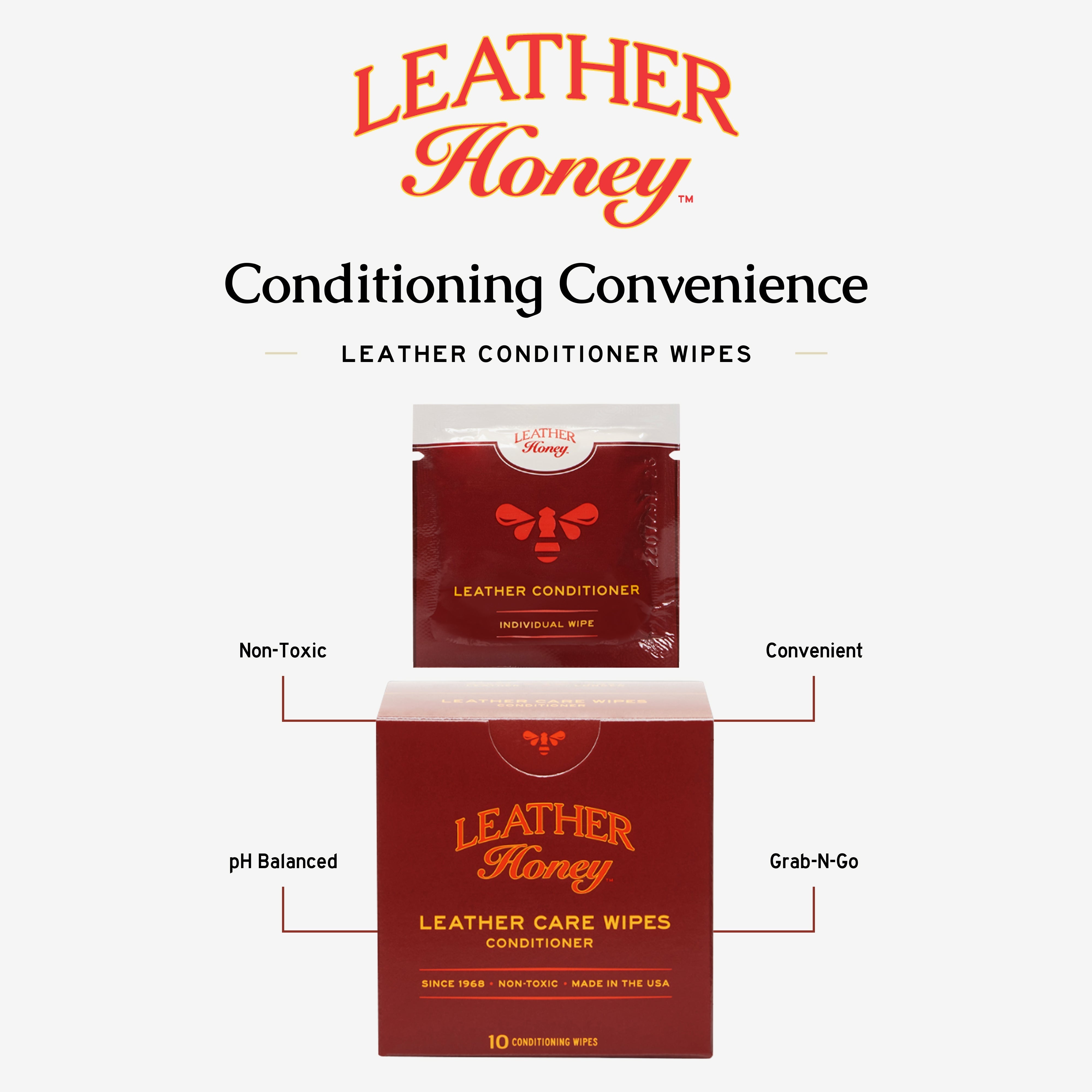 Leather Care Wipes (10 Pack) Leather Care Leather Honey