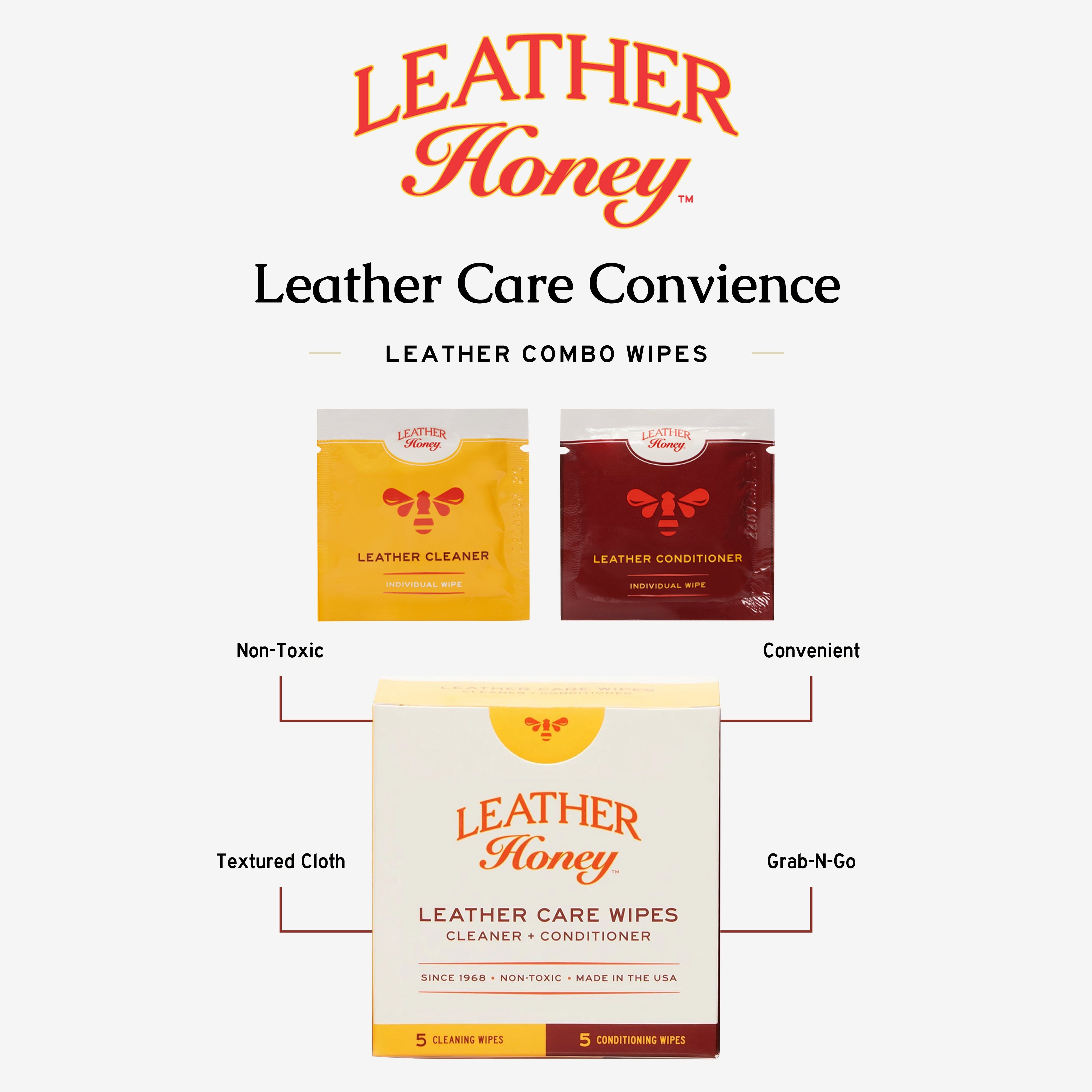 Leather Care Wipes (10 Pack) Leather Care Leather Honey