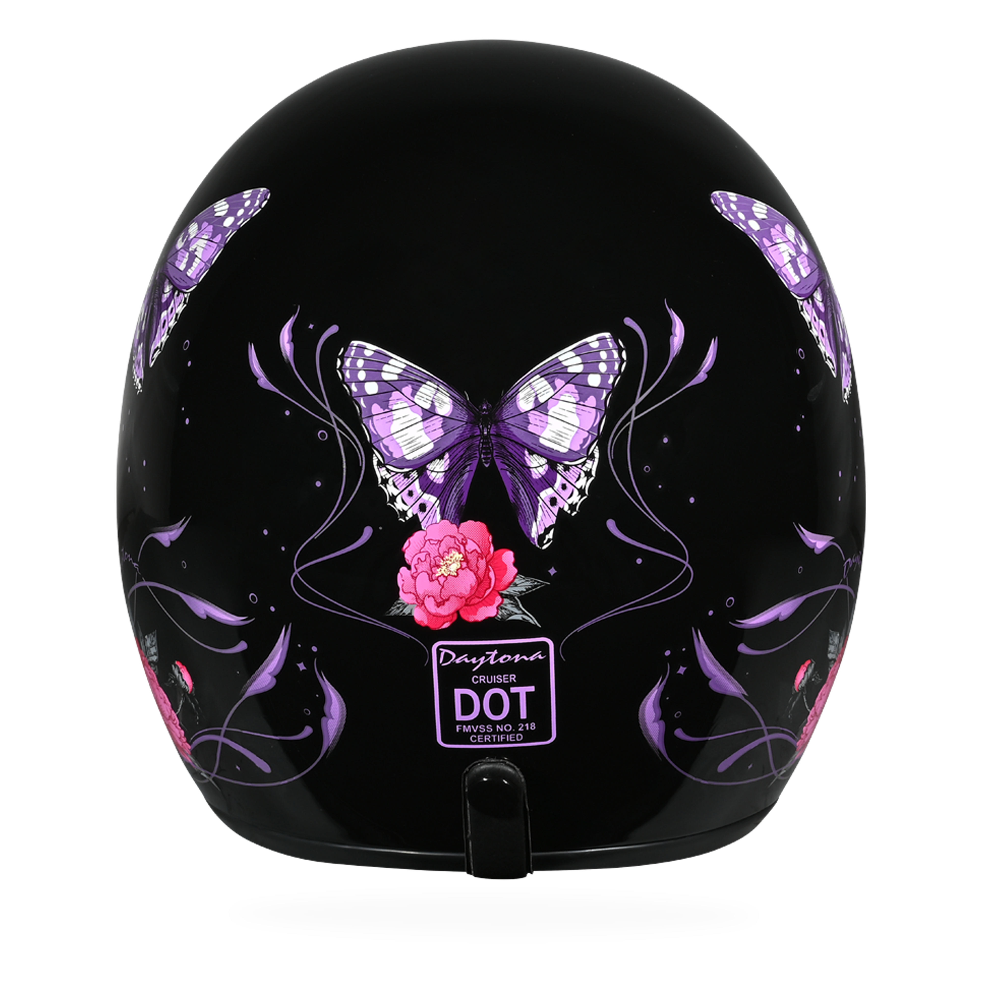 DOT Approved Daytona Cruiser Open Face Motorcycle Helmet - Men, Women & Youth - With Visor & Graphics - W/ Butterfly CRUISER - GRAPHICS Daytona Helmets