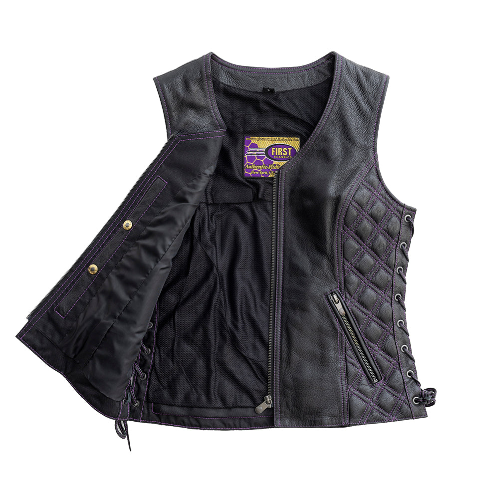 Bandida Women's Motorcycle Leather Vest  First Manufacturing Company   