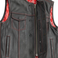 Bandit Men's Leather Motorcycle Vest - Two Colors Available Men's Leather Vest First Manufacturing Company   