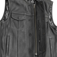 Bandit Men's Leather Motorcycle Vest - Two Colors Available Men's Leather Vest First Manufacturing Company   