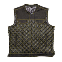 Men's Customs 1 of 1 limited edition Size 3XL Men's Leather Vest GARAGE SALE 3XL  