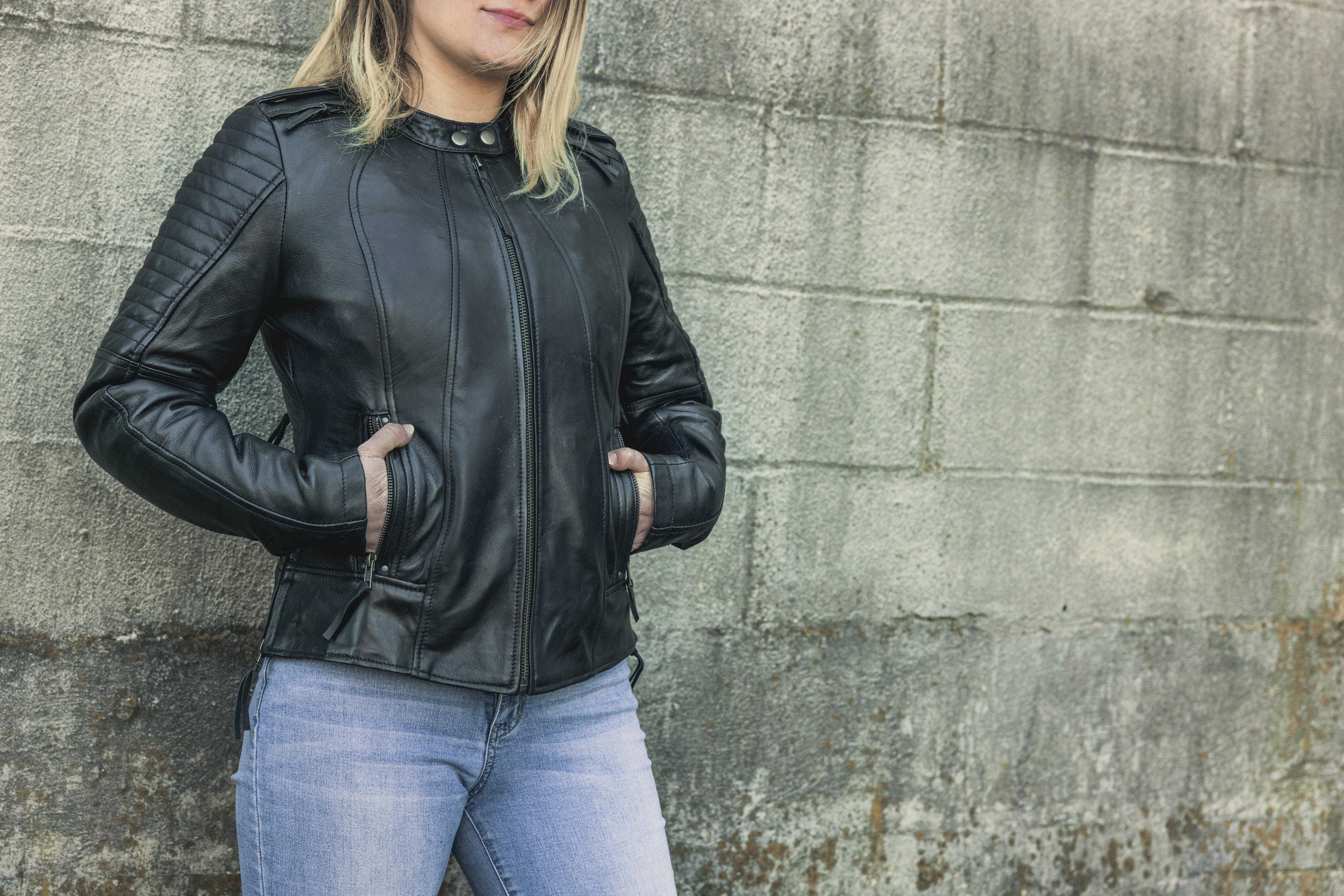 Biker - Women's Motorcycle Leather Jacket - First MFG Co – First