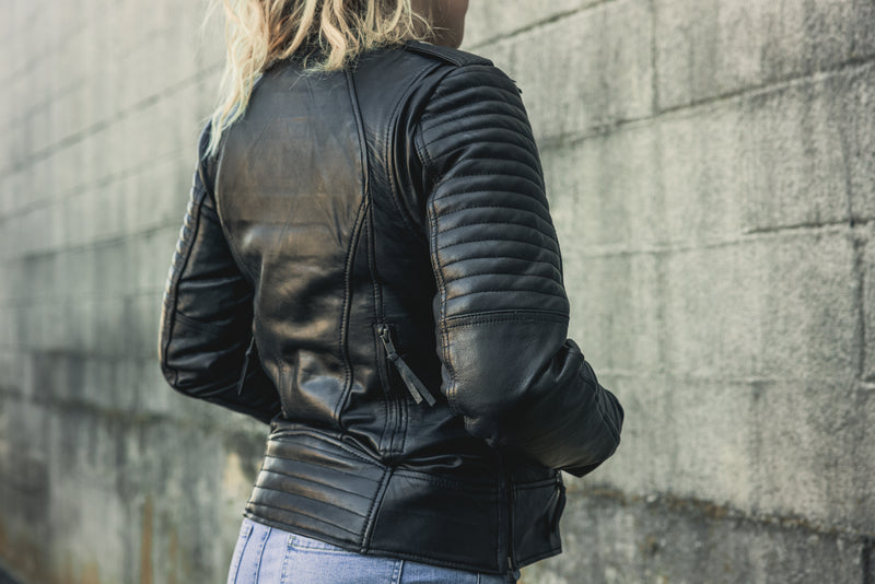 Biker - Women's Leather Motorcycle Jacket Women's Leather Jacket First Manufacturing Company   