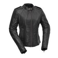 Biker - Women's Leather Motorcycle Jacket Women's Leather Jacket First Manufacturing Company XS Black 