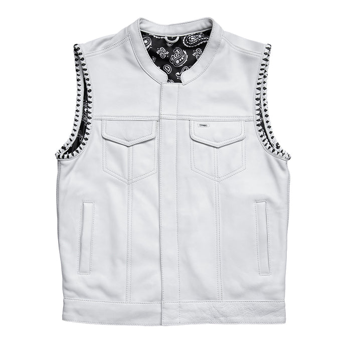 Bishop - Men's Leather Motorcycle Vest - Limited Edition Factory Customs First Manufacturing Company S  