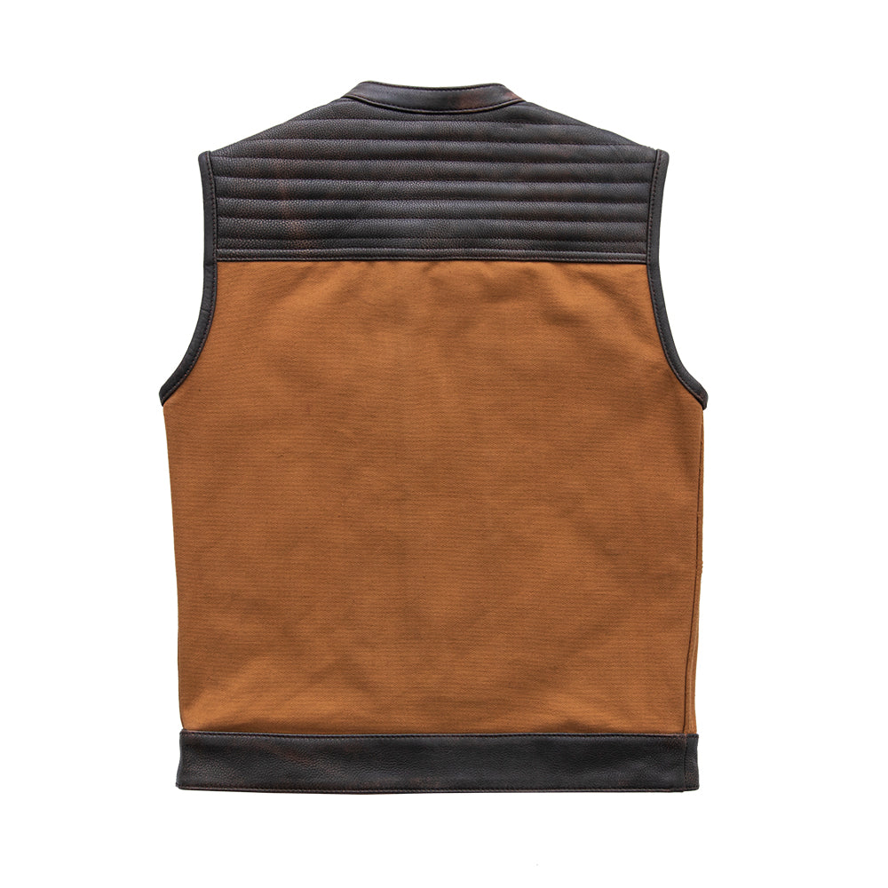 Bison - Men's Club Style Leather/Canvas Vest Limited Edition – First ...