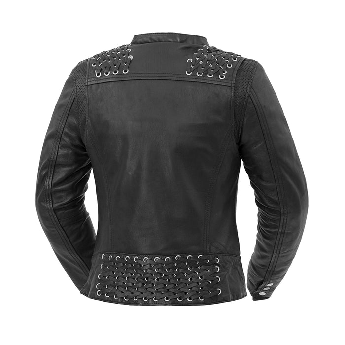 Black Widow - Women's Leather Motorcycle Jacket Women's Leather Jacket First Manufacturing Company   