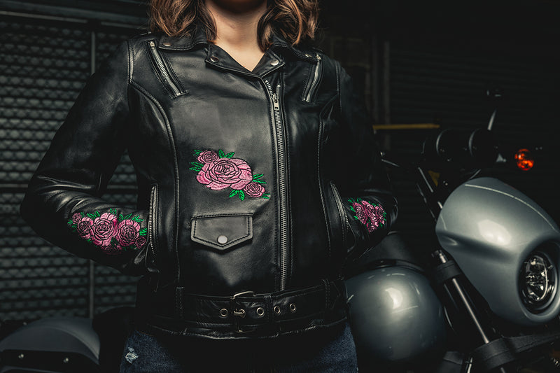 Bloom - Women's Motorcycle Leather Jacket Women's Leather Jacket First Manufacturing Company   