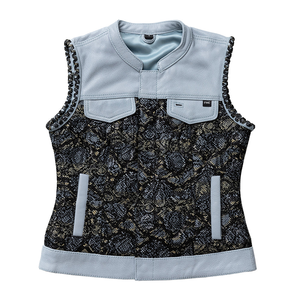 Blue Viper Women's Club Style Leather Motorcycle Vest - Limited Edition Factory Customs First Manufacturing Company XS  