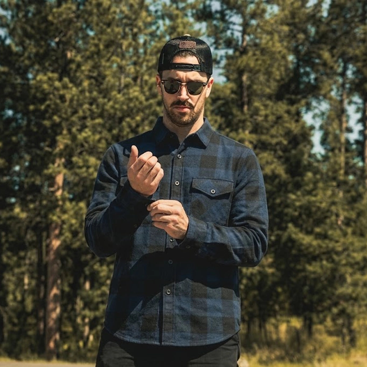Vintage - Men’s Plaid Motorcycle flannel Shirt