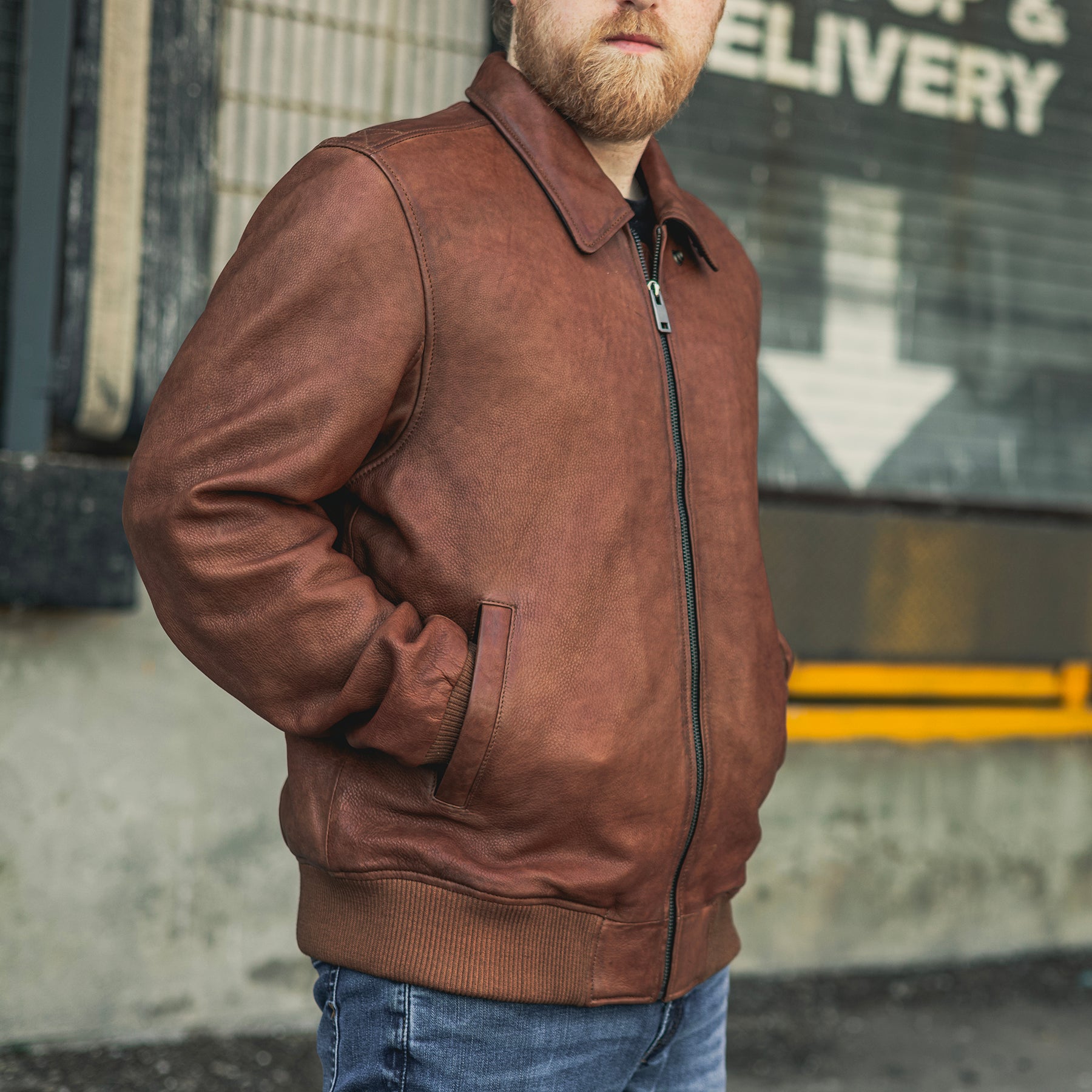 Moto Bomber - Men's Leather Jacket Men's Leather Jacket First Manufacturing Company