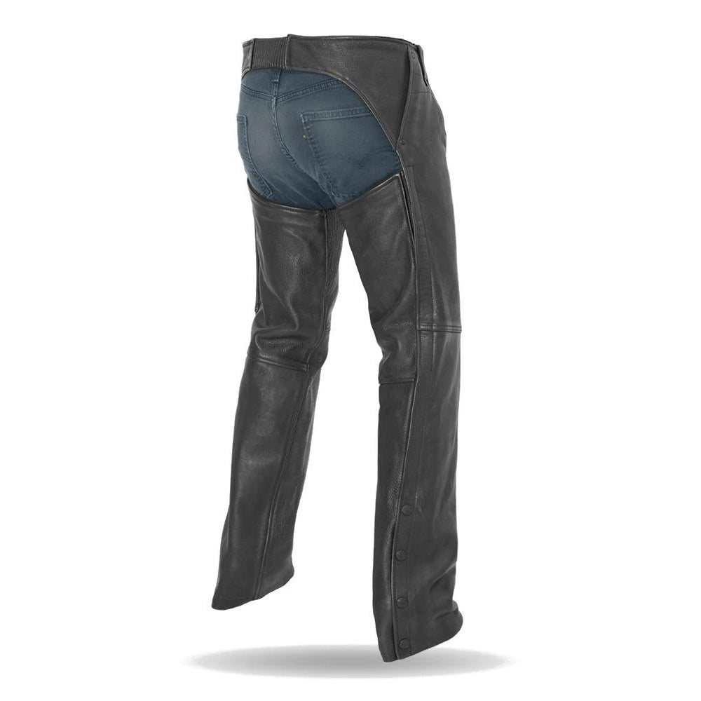 Bully - Unisex Motorcycle Platinum Leather Chaps – First Manufacturing ...