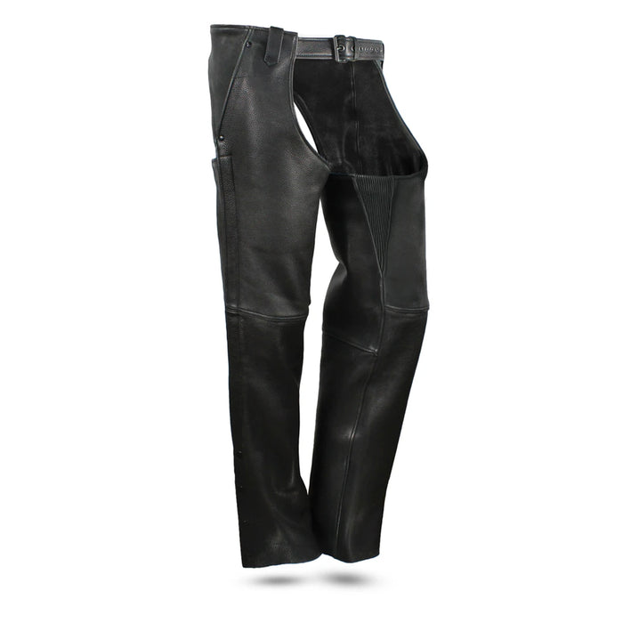 Bully - Unisex Leather Motorcycle Chaps Chaps First Manufacturing Company XS  