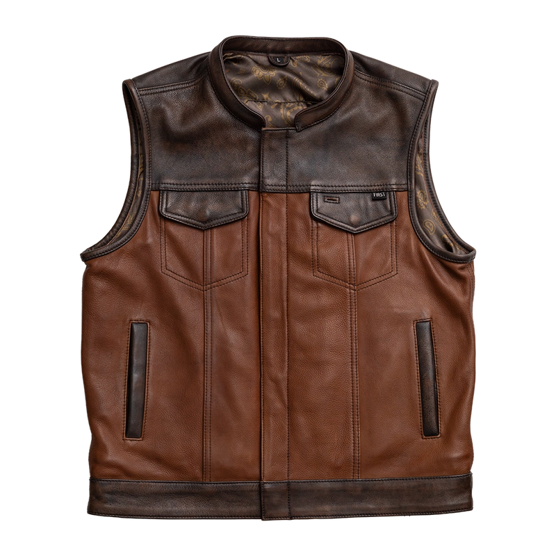 Gunner Men's Leather Motorcycle Vest (Limited Edition)  First Manufacturing Company S  