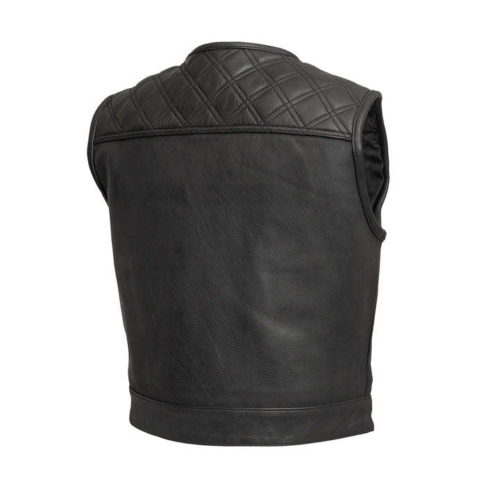 SHELL SHOCK Mens motorcycle leather vest (limited edition)  First Manufacturing Company   