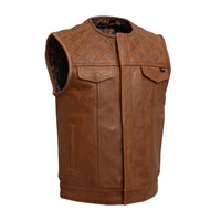 Dust Devil Men's Motorcycle Leather Vest (limited edition)  First Manufacturing Company COGNAC S 