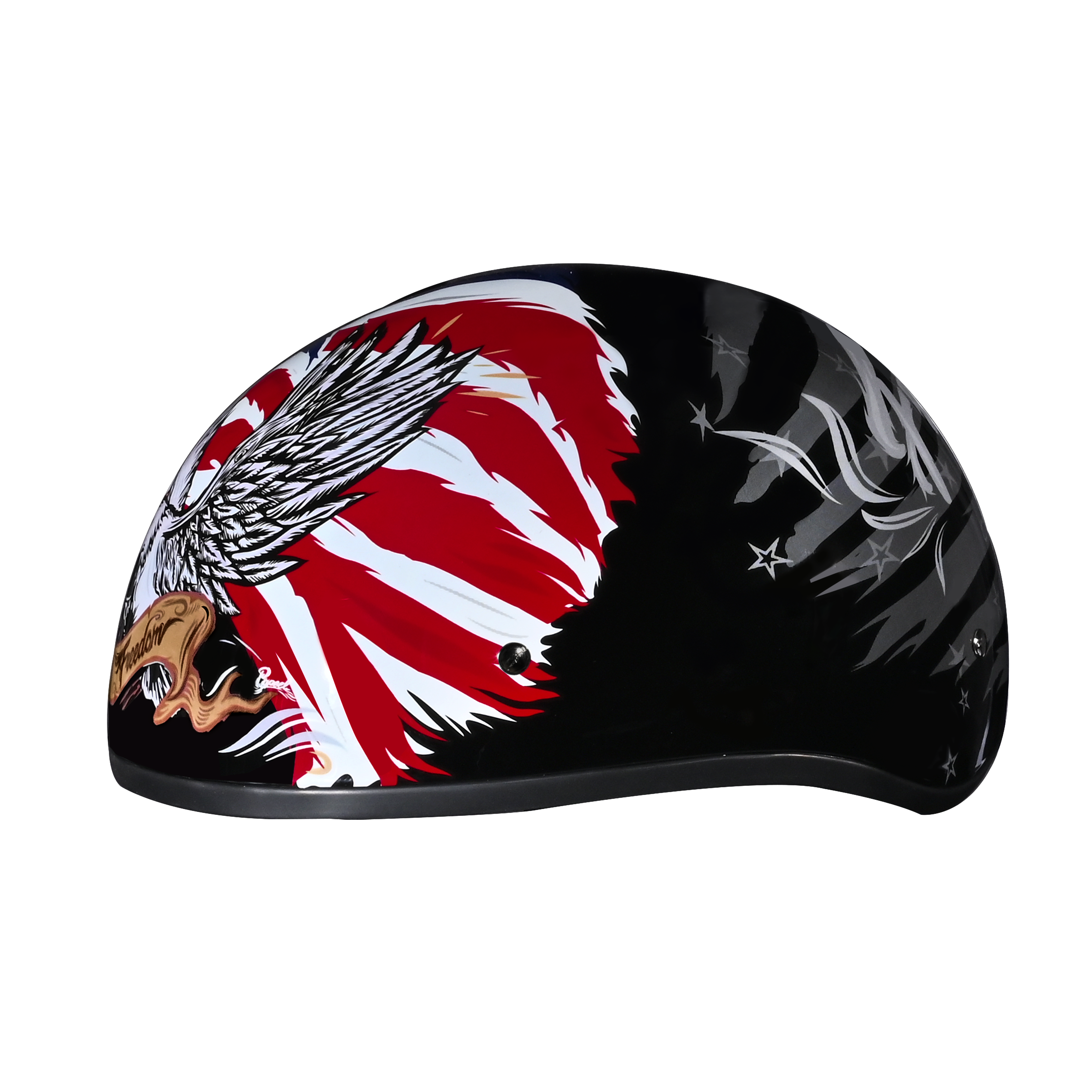 DOT Approved Daytona Motorcycle Half Face Helmet - Skull Cap Graphics for Men & Women, Scooters, ATVs, UTVs & Choppers - W/ Freedom 2.0 DAYTONA SKULL CAP - GRAPHICS Daytona Helmets